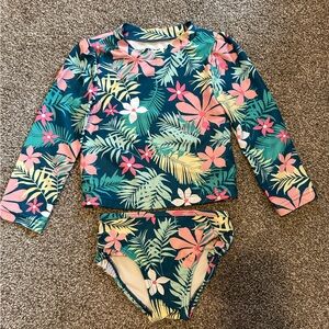 Floral Long Sleeve Swimsuit Set